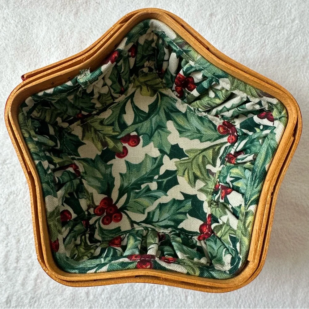Longaberger 2001 Twinkle Twinkle Basket Tree Trimming Collection Star Shaped EUC